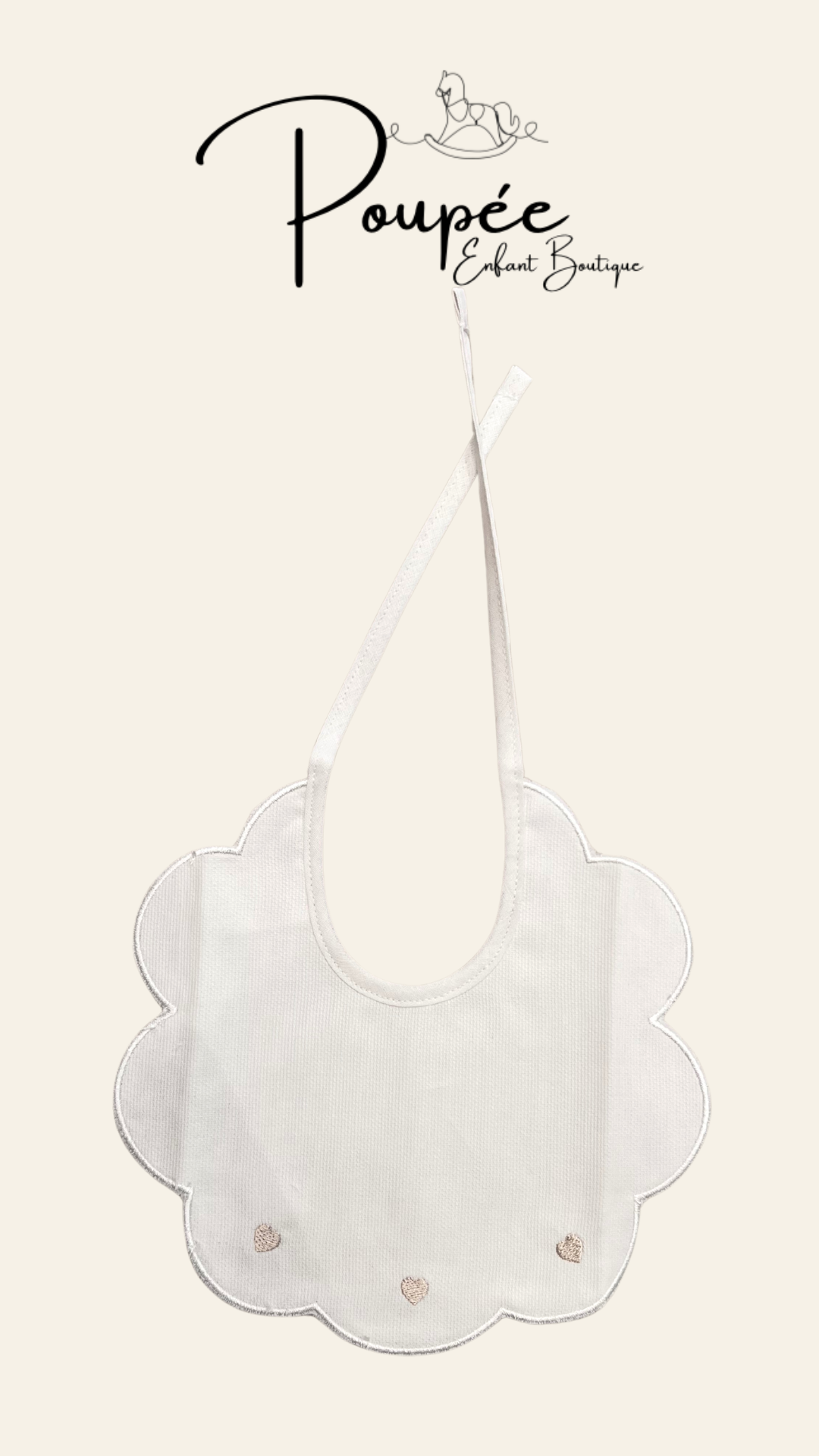 Bavaglino Cuori beige