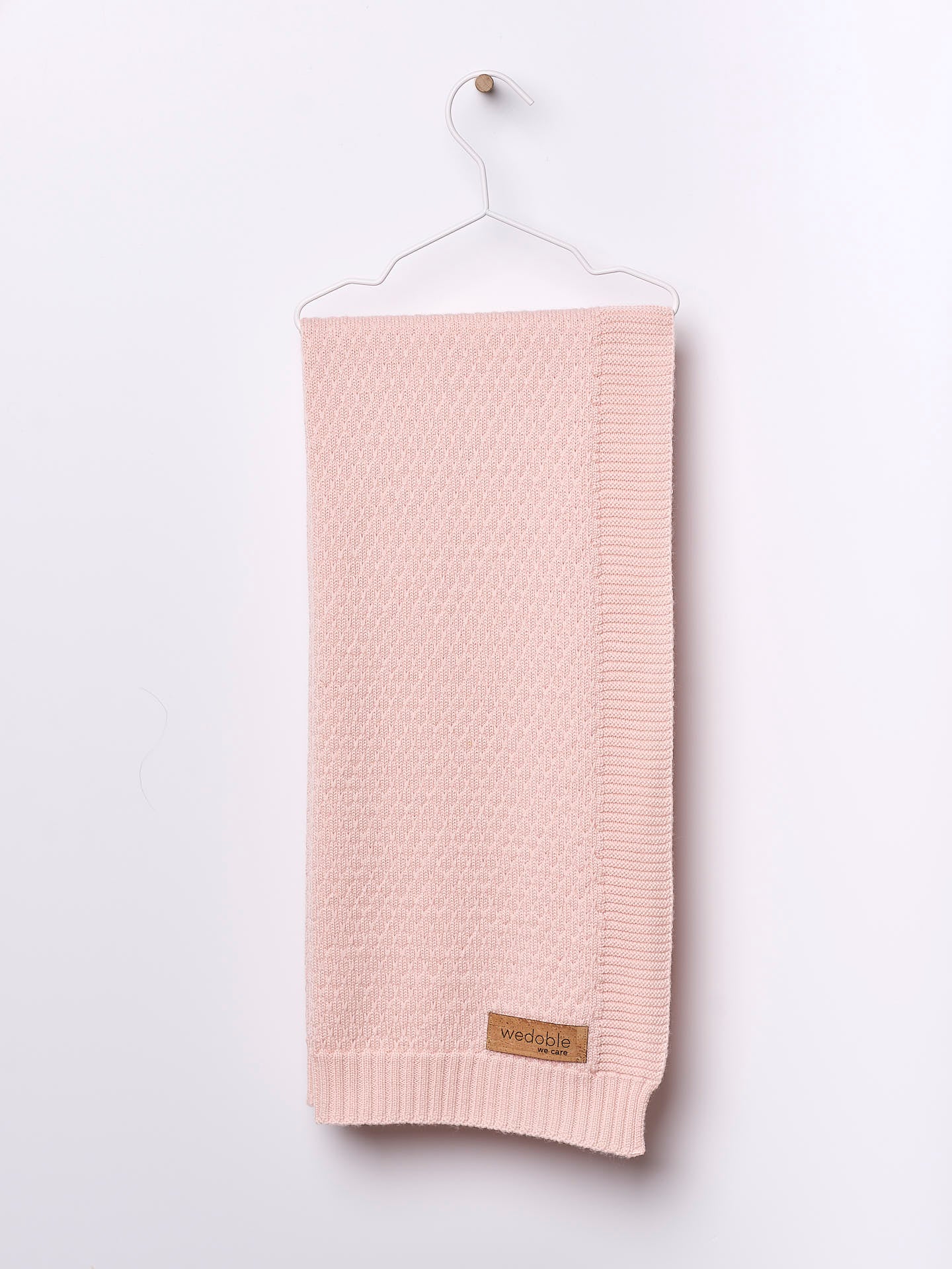 Copertina in lana merino rosa soft