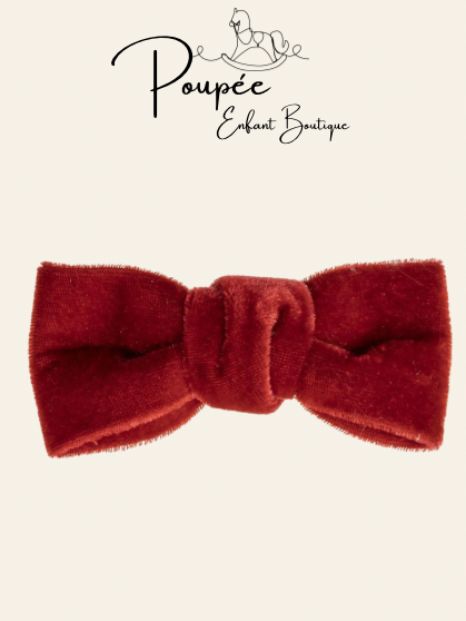 Fermaglio fiocco velluto rosso