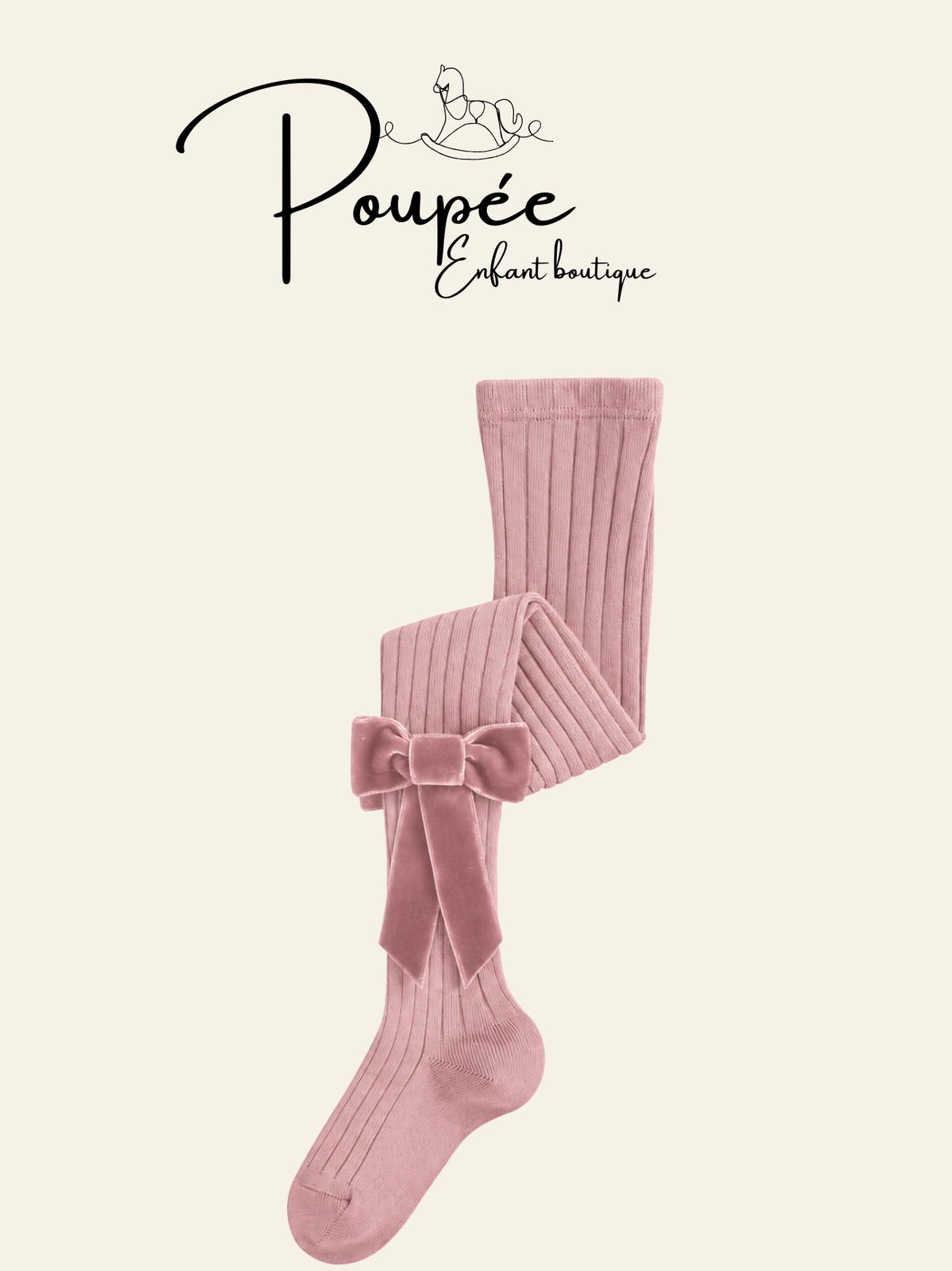 Calzemaglie a coste con fiocco velluto Coquette