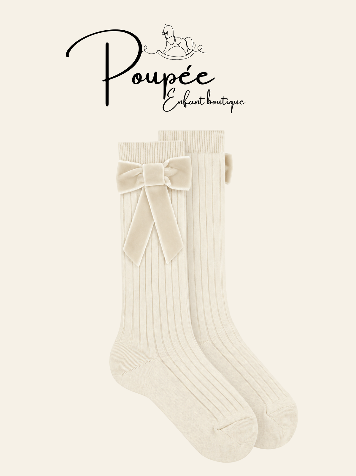 Calze lunghe con fiocco velluto Coquette