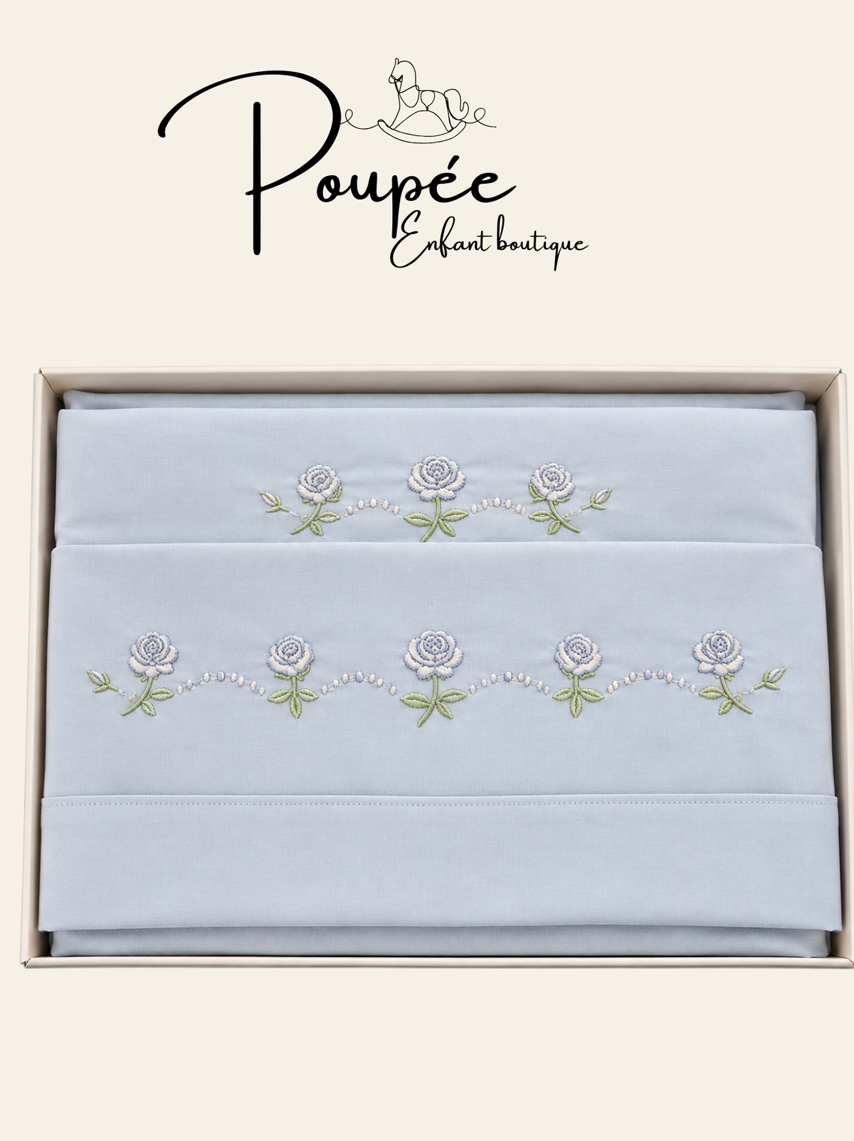 Set lenzuola culla 90x120 rose cielo