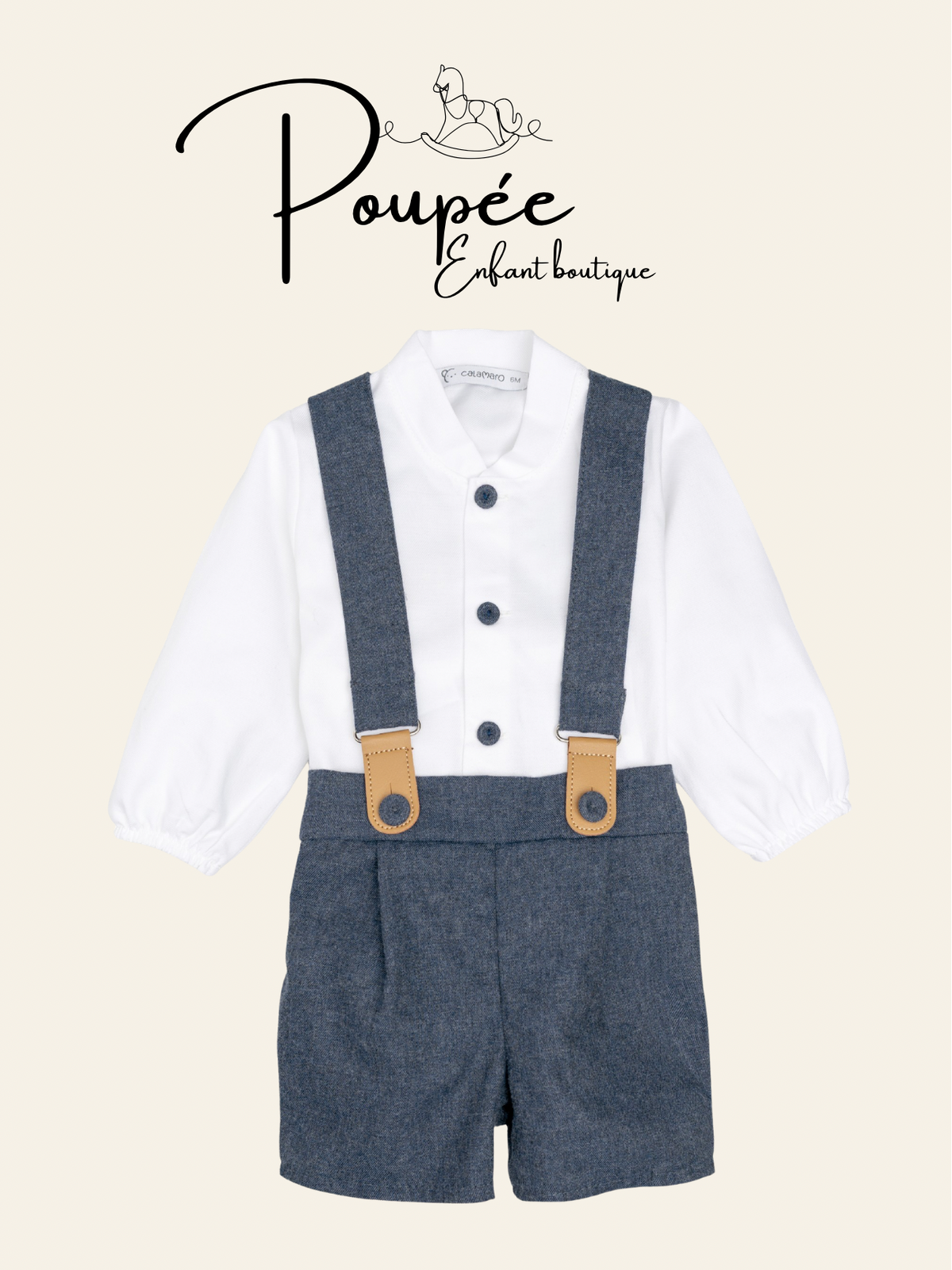 Camicia bermuda con bretelle
