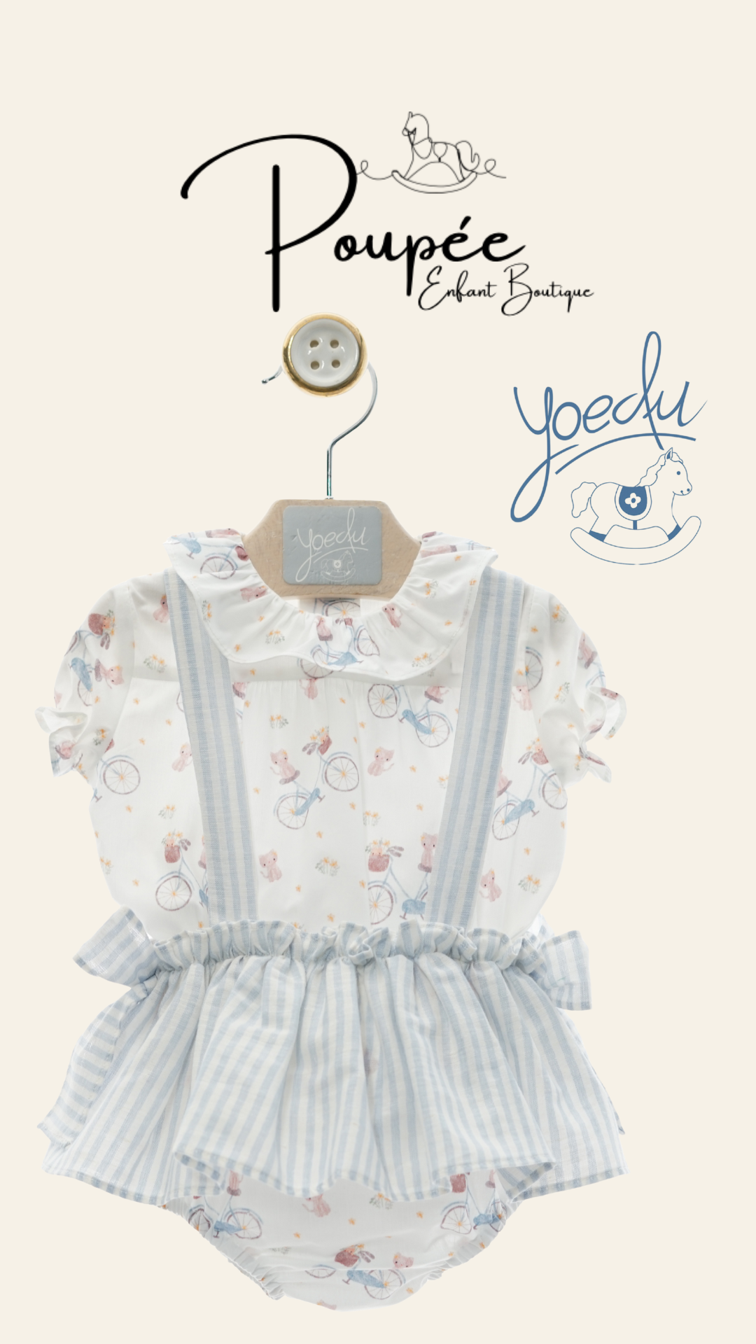 Salopette gattini in bicicletta