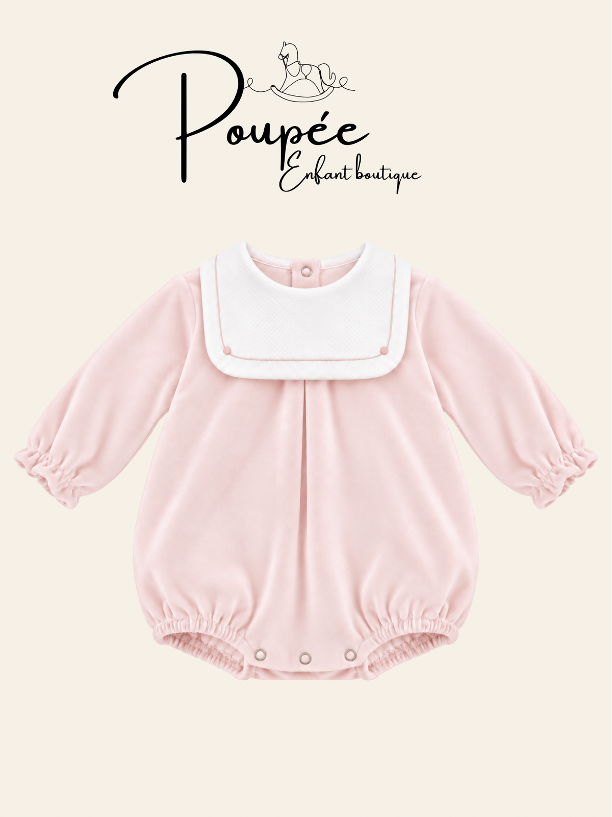 Pagliaccetto ciniglia collo bavero rosa