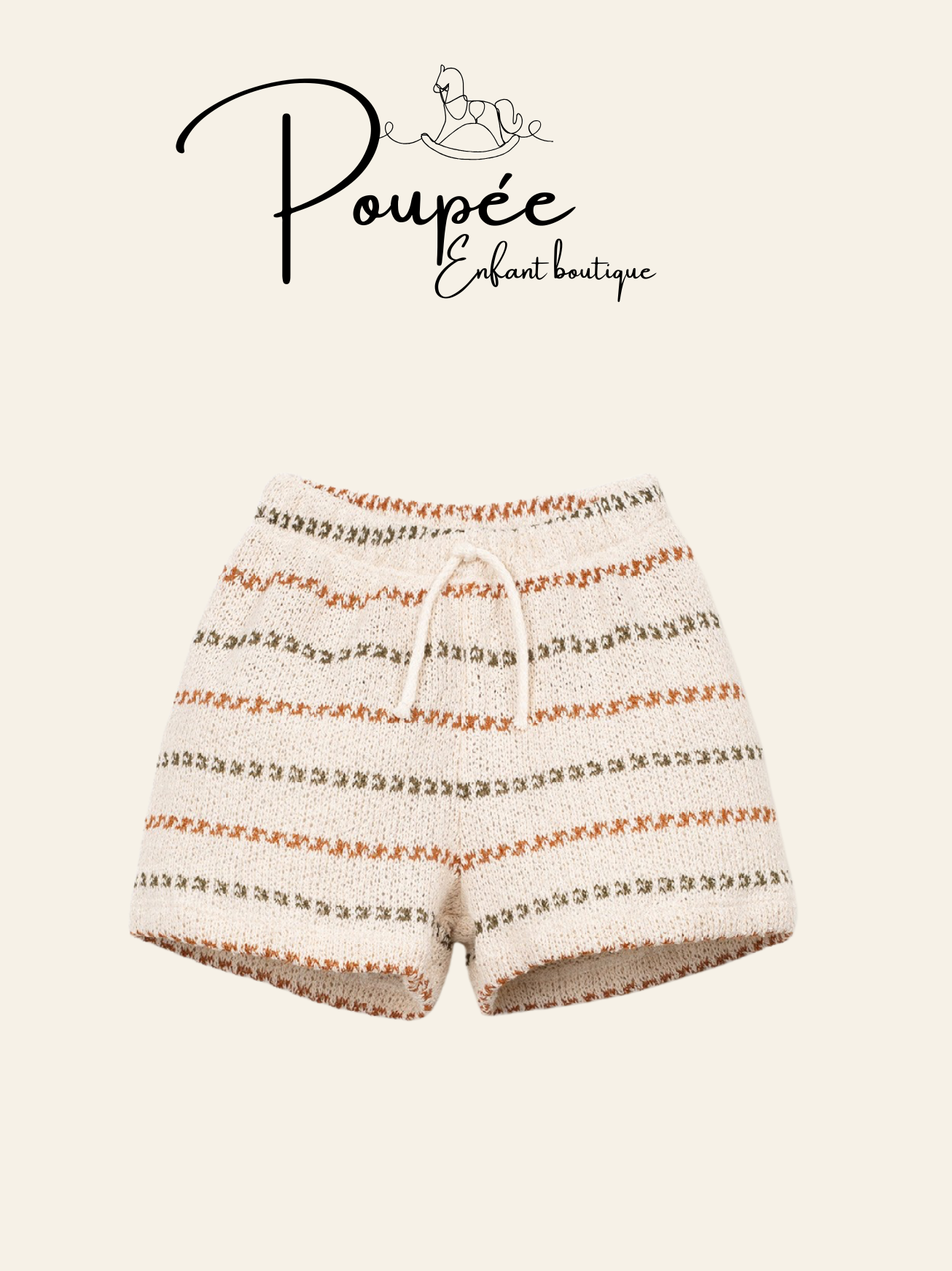 Pantaloncini in maglia con stampa a righe