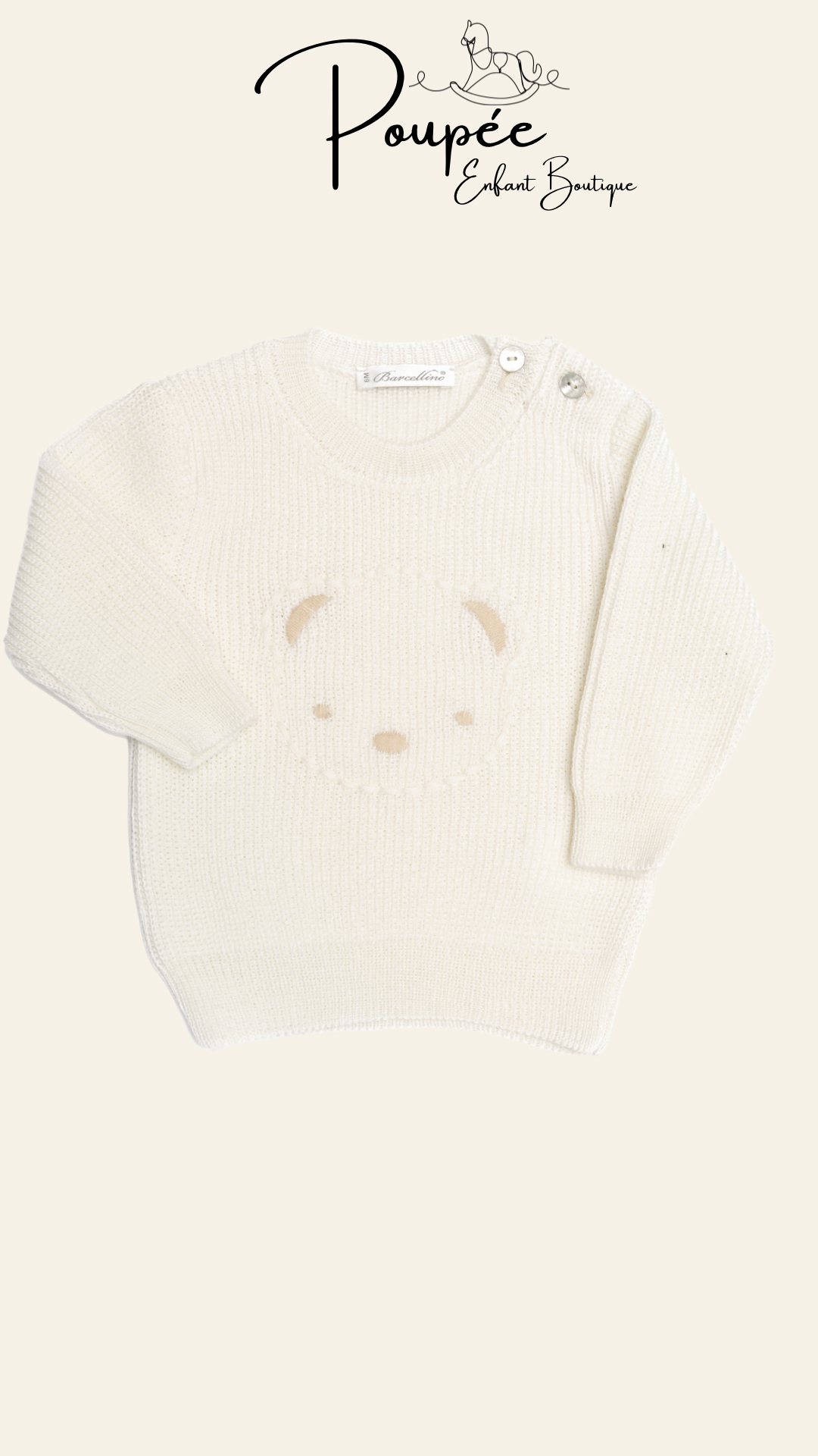 Pullover orsetto panna