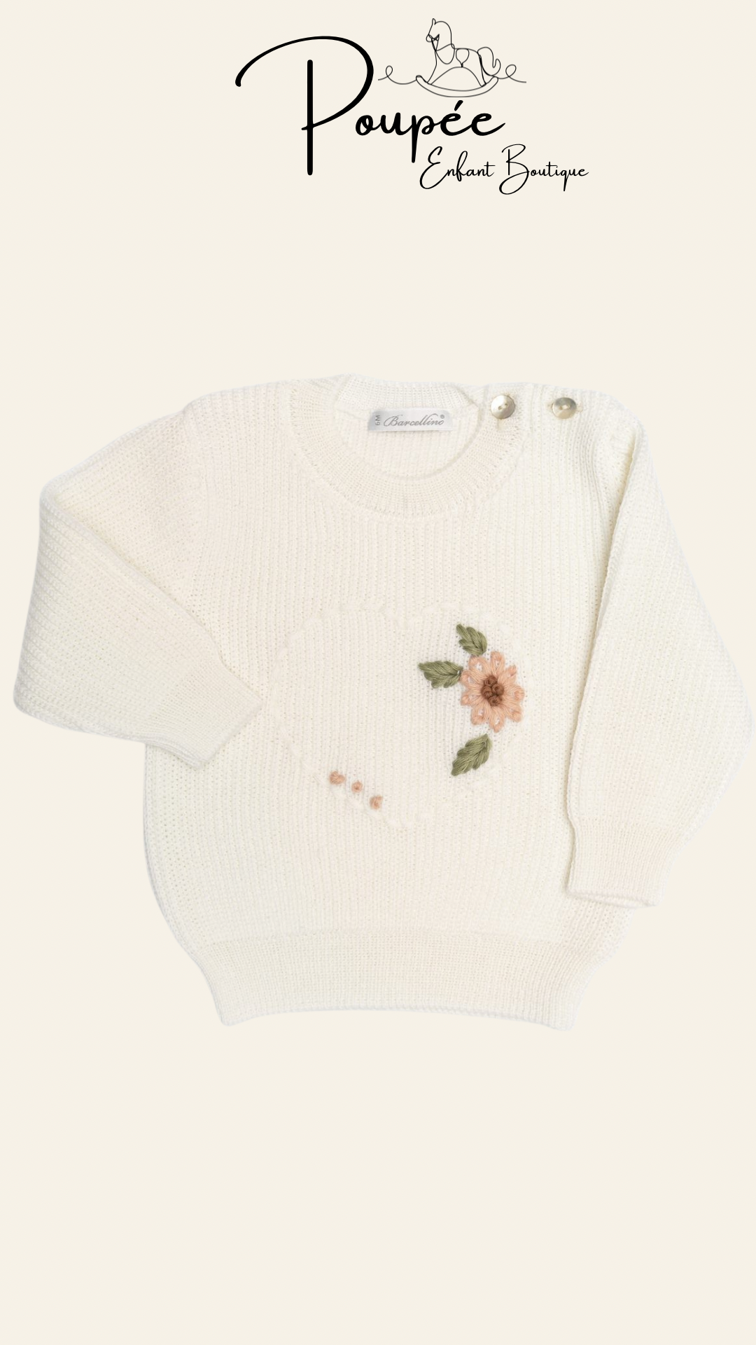 Pullover cuore fiorito