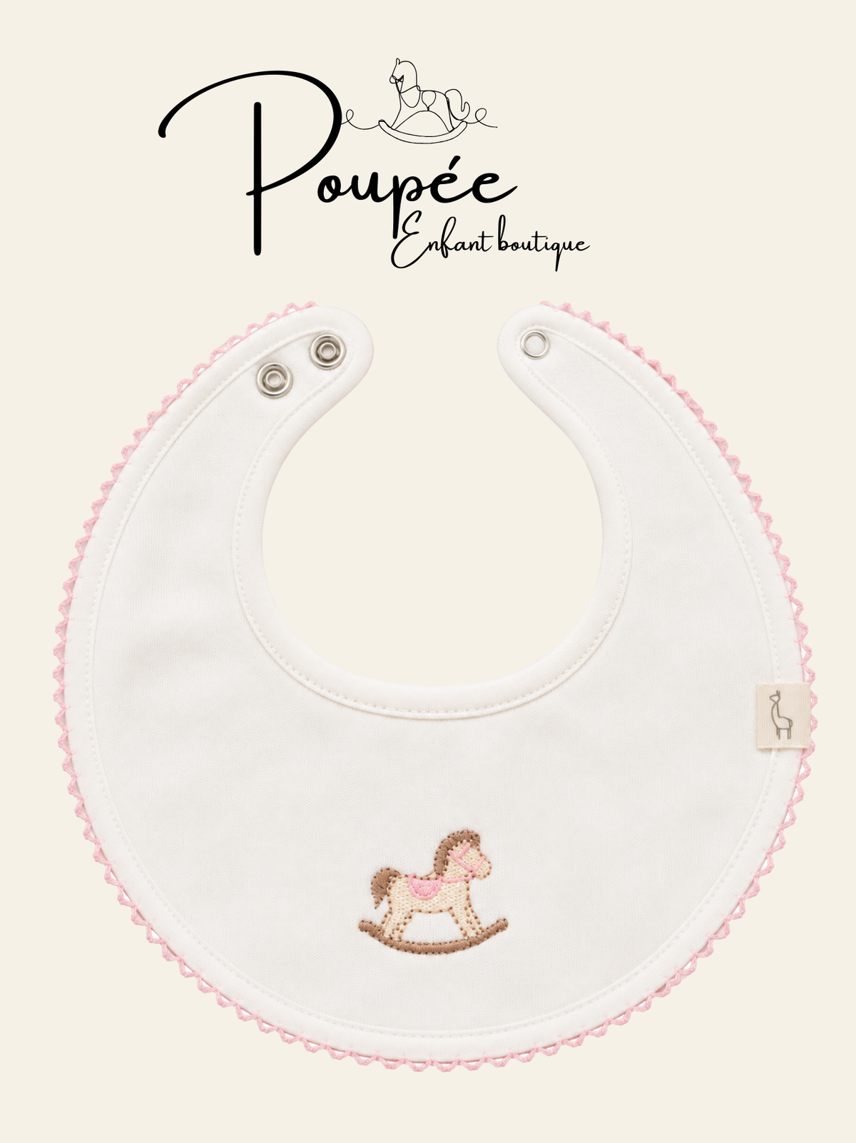 Bavaglino rocking horse pink