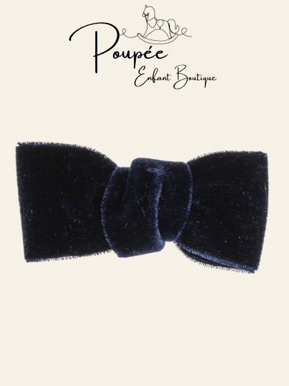 Fermaglio fiocco velluto blu