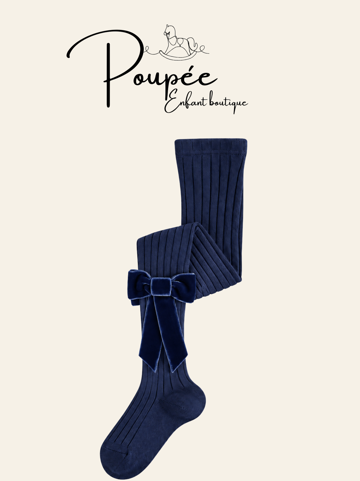 Calzemaglie a coste con fiocco velluto Coquette