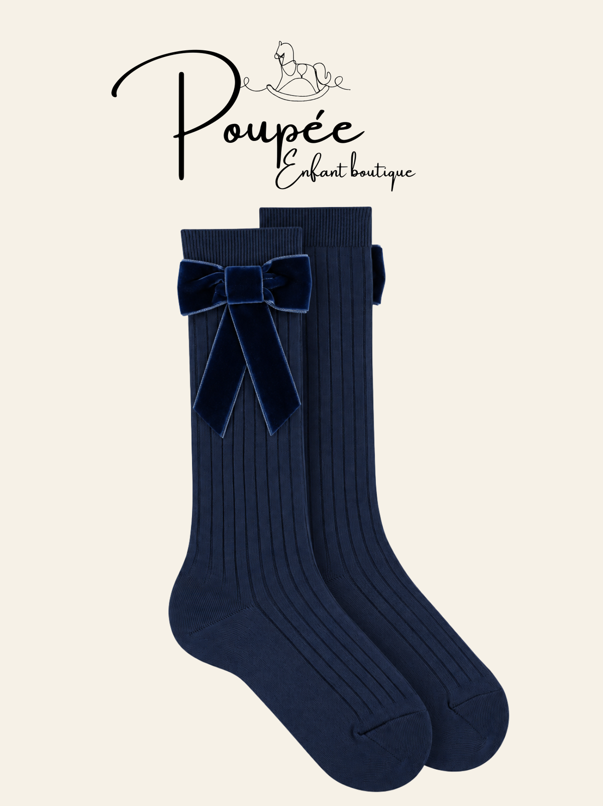 Calze lunghe con fiocco velluto Coquette