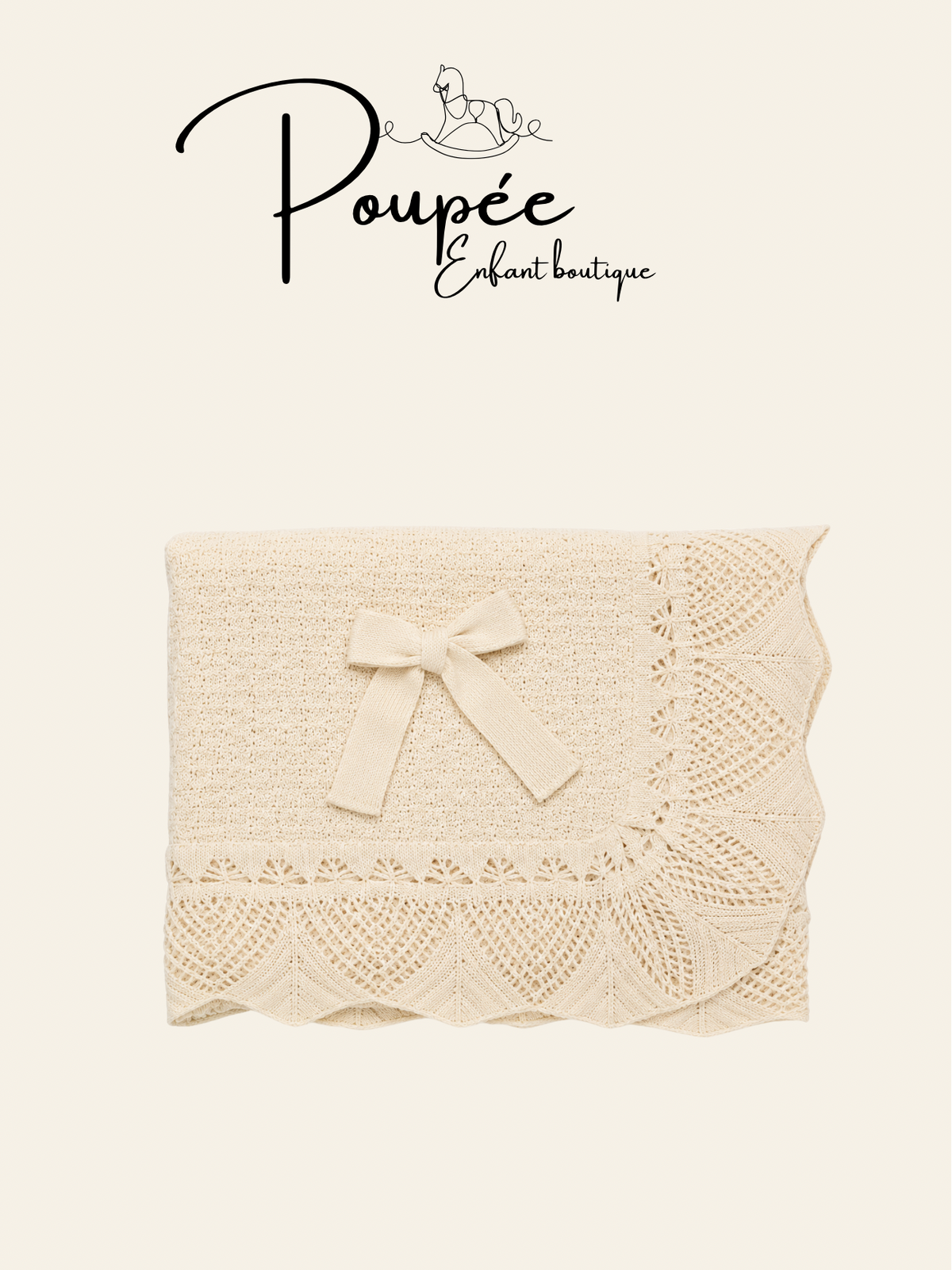 Copertina crema con fiocco