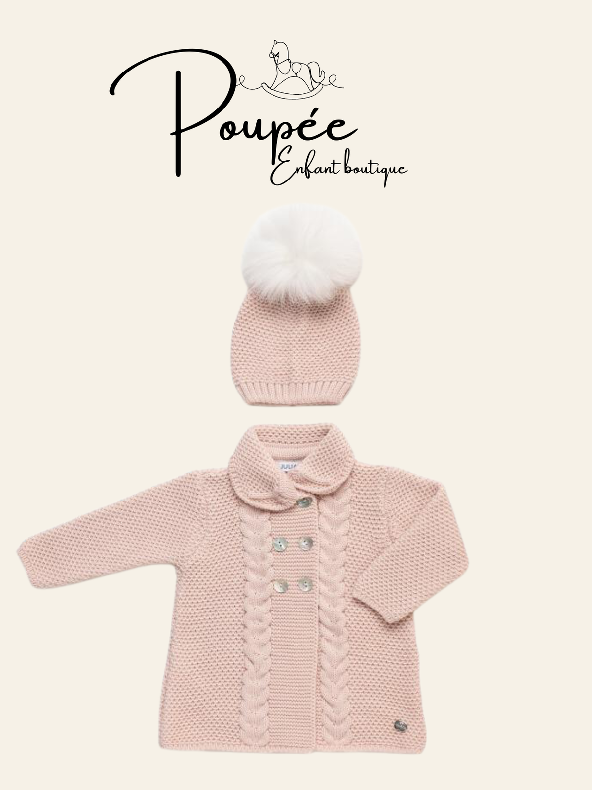 Cappottino con cappello rosa