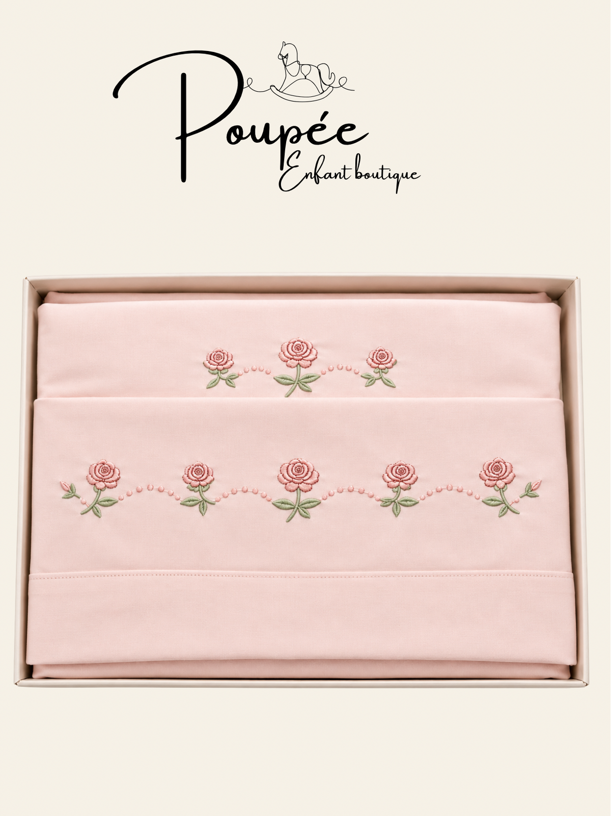 Set lenzuola culla 90x120 rose rosa