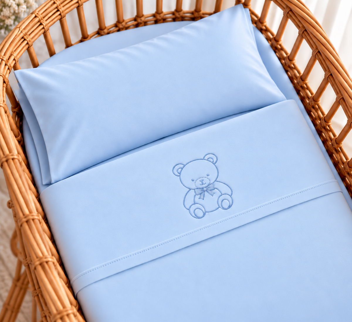 Set lenzuola culla 90x120 orsetto cielo