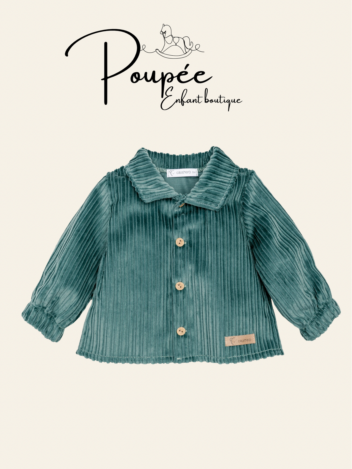 Camicia in velluto ottanio