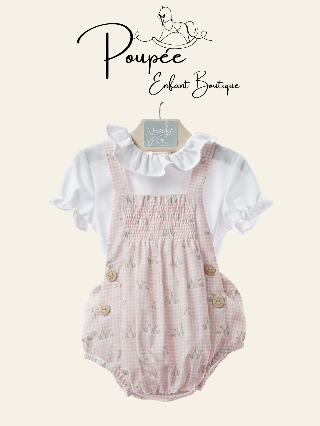 Salopette coniglietto pink