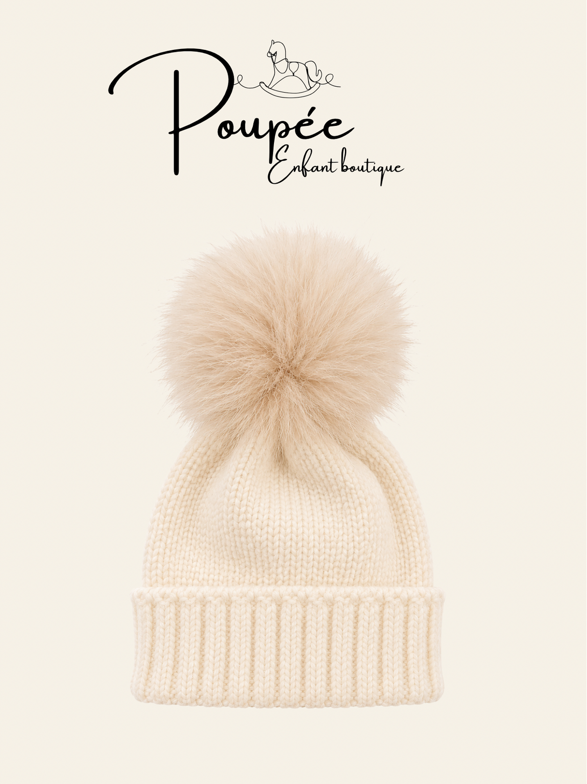 Cappello con pompon latte