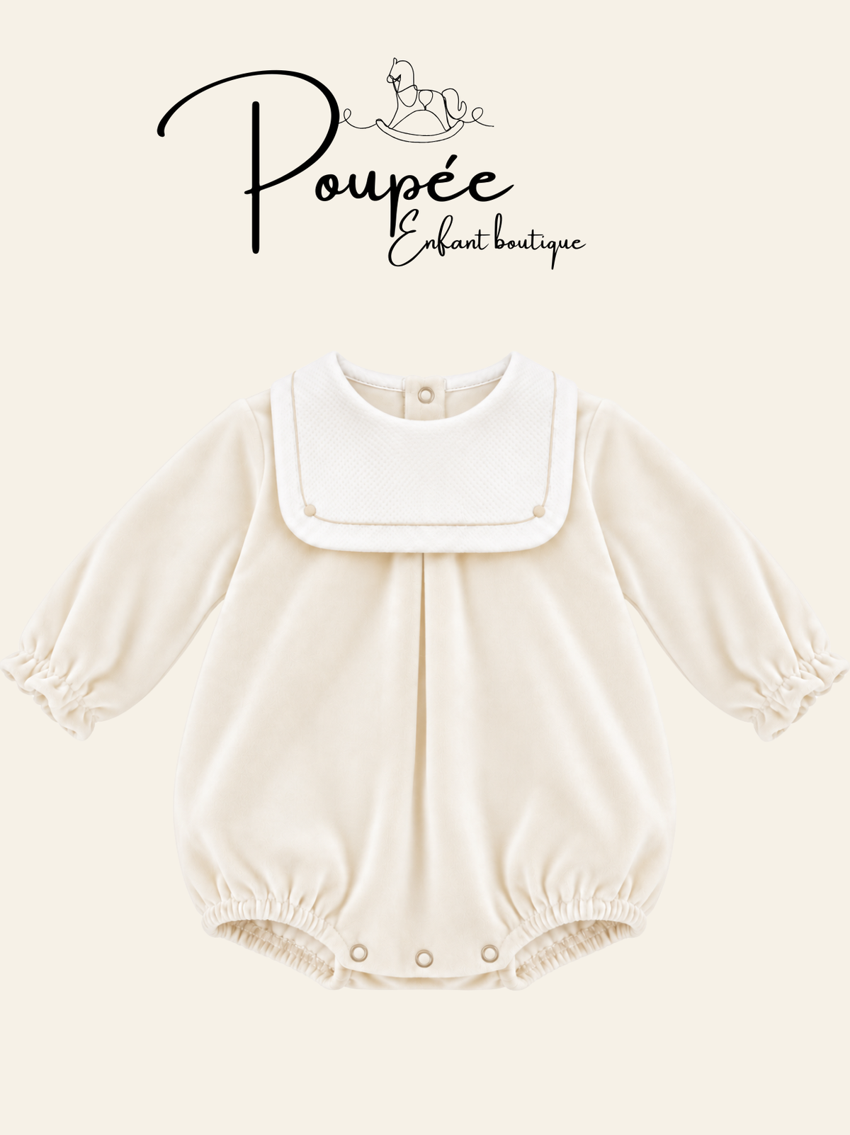Pagliaccetto ciniglia collo bavero latte